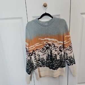 Old Navy Multicolor Knit Sweater in Blue, Orange & Cream